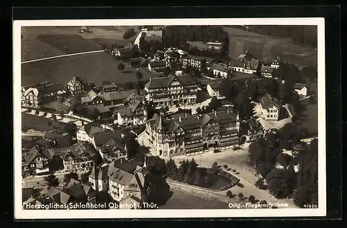 AK Oberhof i. Thür., Herzogliches Schlosshotel, Fliegeraufnahme