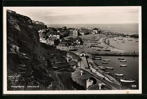 AK Helgoland, Panoramablick auf das Unterland