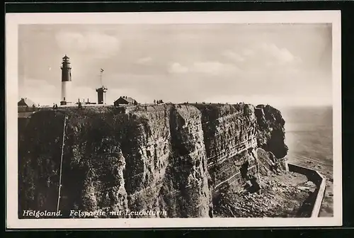 AK Helgoland, Felspartie mit Leuchtturm