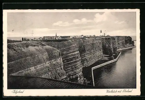 AK Helgoland, Westküste mit Oberland