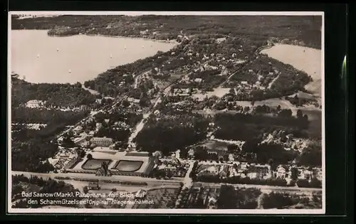 AK Bad Saarow / Mark, Panorama mit Blick auf den Scharmützelsee, orig. Fliegeraufnahme