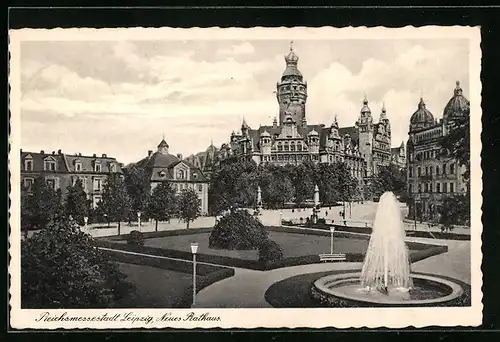 AK Leipzig, Blick zum Neuen Rathaus