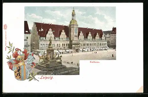 AK Leipzig, Rathaus, Stadtwappen