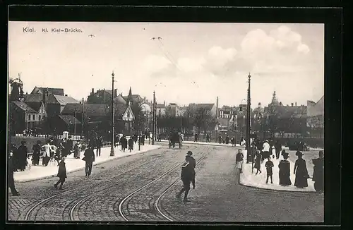 AK Kiel, Strassenpartie an der Kleinen Kiel-Brücke