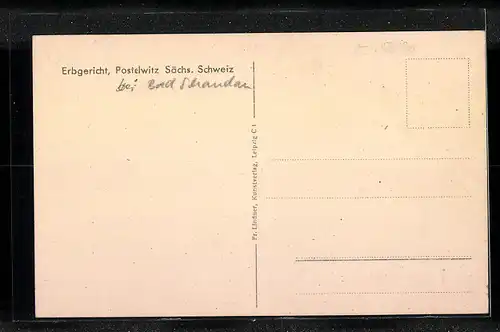 AK Postelwitz /Sächs. Schweiz, Gasthof Erbgericht