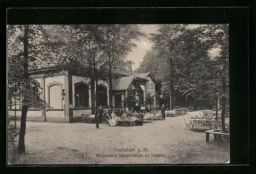 AK Frankfurt-Niederrad, Gasthof Bürgerliche Schiessstände