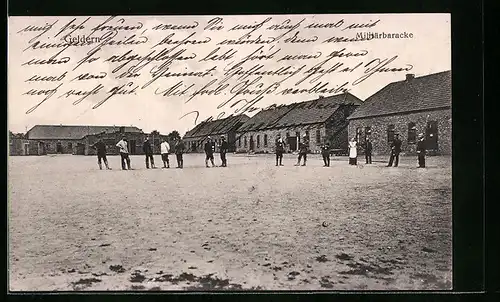 AK Geldern, Ansicht der Militärbaracke