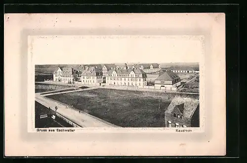 AK Eschweiler, Kasernen aus der Vogelschau