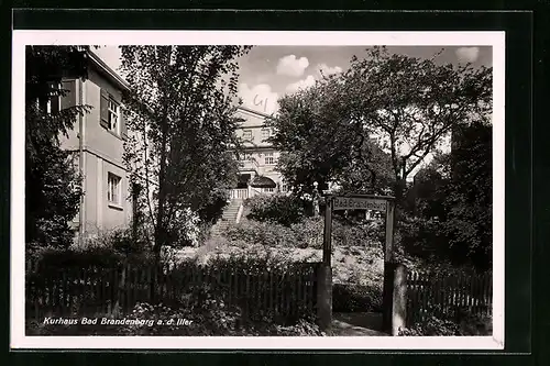 AK Laupheim, Kurhaus Bad Brandenburg, Eingang