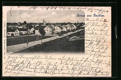 AK Buchloe, Ortsansicht aus der Vogelschau