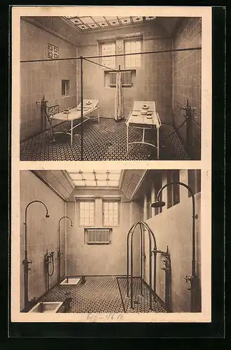 AK Wiesbaden, Städt. Kaiser Friedrich Bad, Römisch-Irische Abteilung, Massage- und Doucheraum