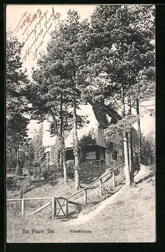 AK Plau am See, Villenkolonie am Plauer See