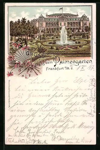 Lithographie Frankfurt-Westend, Restaurant im Palmengarten