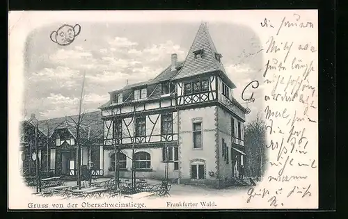 AK Frankfurt-Sachsenhausen, Gaststätte Oberschweinstiege im Frankfurter Wald