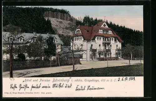 AK Bärenburg /Sächs. Erzgeb., Hotel und Pension Bärenburg