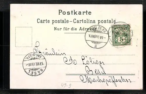 Lithographie Zudrang aller Nationen zur Bergbahn