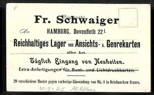 Lithographie Hamburg, IX. deutsches Turnfest 1898, Reckturner, rückseitig AK-Reklame Fr. Schwaiger am Dovenfleth 22