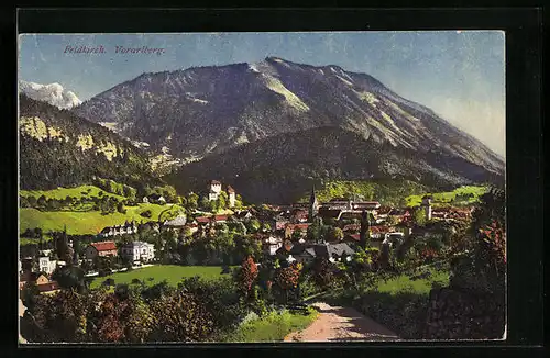 AK Feldkirch, Totale mit Gebirgswand