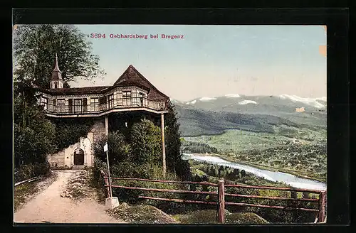 AK Bregenz, Blick vom Gebhardsberg auf die Stadt