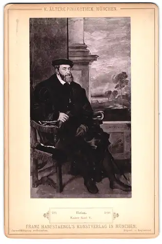 Fotografie Franz Hanfstaengl, München, Gemälde: Kaiser Karl V. des heiligen Römischen Reichs, nach Tizian