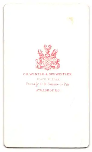 Fotografie Ch. Winter & Schweitzer, Strassbourg, junge Französin im Trachtenkleid mit Haarschleife