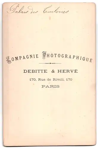 Fotografie Debitte & Herve, Paris, Ansicht Paris, vue de Palais des Cuileries