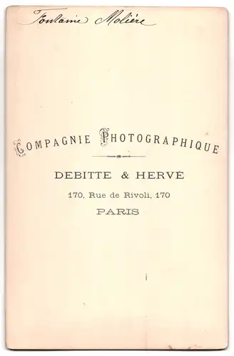 Fotografie Debitte & Herve, Paris, Ansicht Paris, Fontaine Moliere