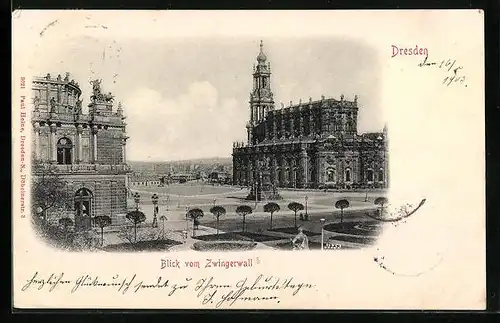 AK Dresden, Blick vom Zwingerwall