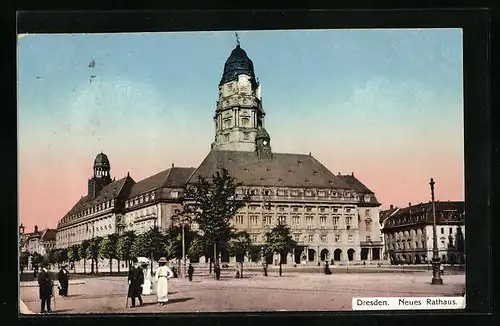 AK Dresden, am neuen Rathaus