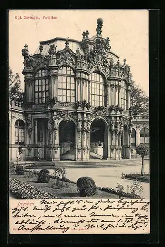 AK Dresden, Kgl. Zwinger, am Pavillon
