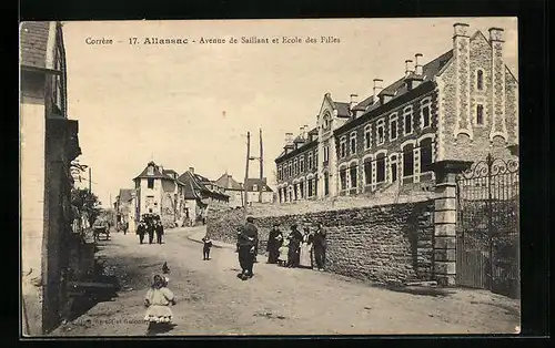AK Allassac, Avenue de Saillant et Ecole des Filles