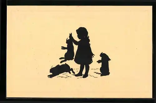 Künstler-AK Paul Konewka: Das Karnickel, Schattenbild