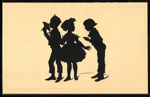 Künstler-AK Paul Konewka: Die Zierpuppe, Schattenbild