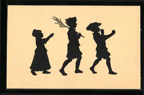 Künstler-AK Paul Konewka: Trara! Schattenbild