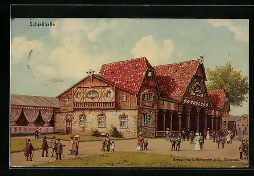 AK Hamburg, 16. Deutsches Bundesschiessen, Schützenfest 1909, Schiesshalle