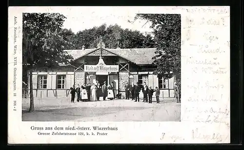 AK Wiener Prater, nieder.-österr. Winzerhaus, Grosse Zufahrtstrasse 124