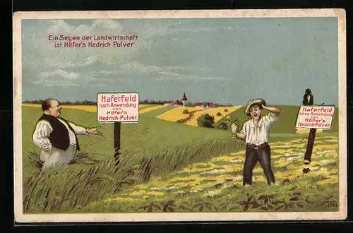 AK Reklame für Höfer`s Hedrich-Pulver, dem Segen der Landwirtschaft