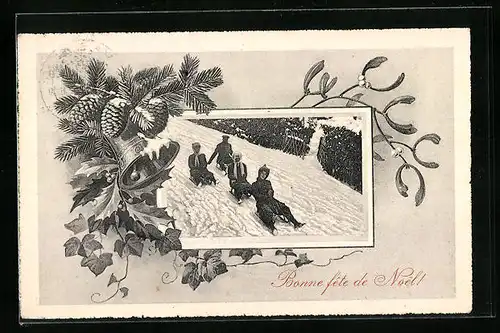 AK Schlittenfahrt ins Weihnachtsfest