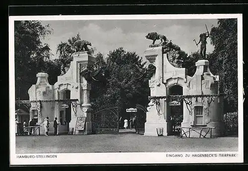AK Hamburg-Stellingen, Carl Hagenbecks Tierpark, Eingang