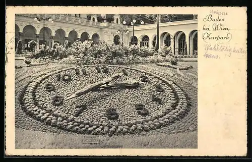 AK Baden bei Wien, Blumenuhr im Kurpark