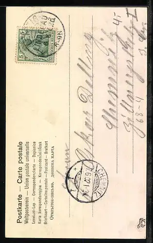 AK Junger Herr küsst elegante Dame mit Schirm