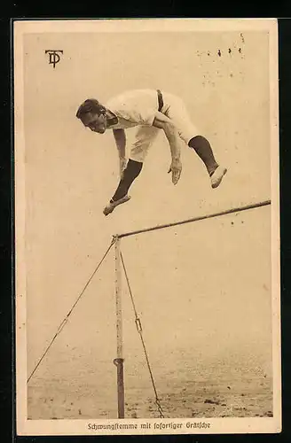 AK Turner bei Schwungstemme mit sofortiger Grätsche