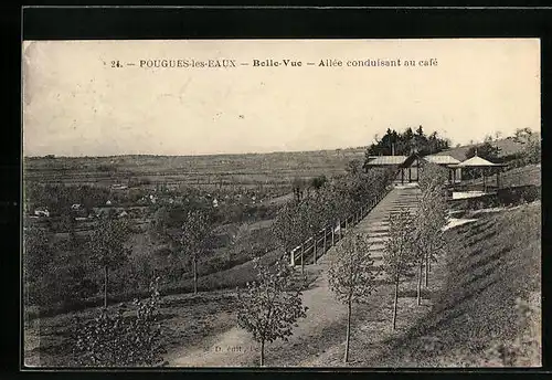 AK Pougues-les-Eaux, Belle-Vue, Allée conduisant au café
