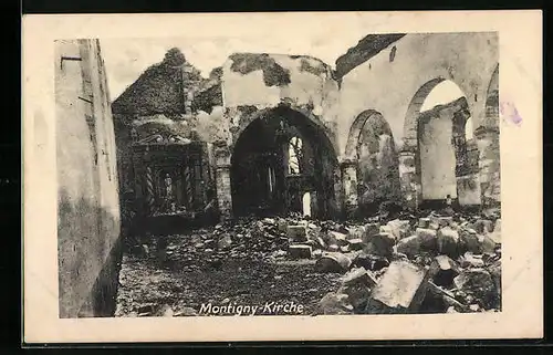 AK Montigny, Ruinen der Kirche