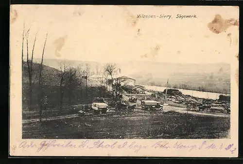AK Vilosnes-Sivry, Sägewerk aus der Vogelschau