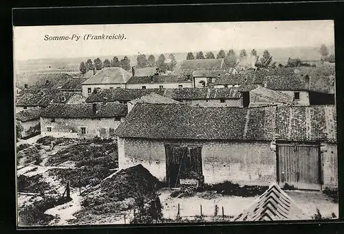 AK Somme-Py, Teilansicht aus der Vogelschau