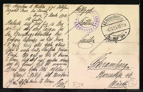 AK Warmereville, Strassenpartie mit Soldaten