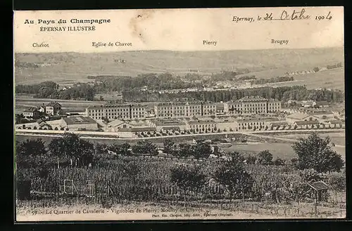 AK Épernay, Le Quartier de Cavalerie - Vignobles de Pierry, Moussy et Chavot