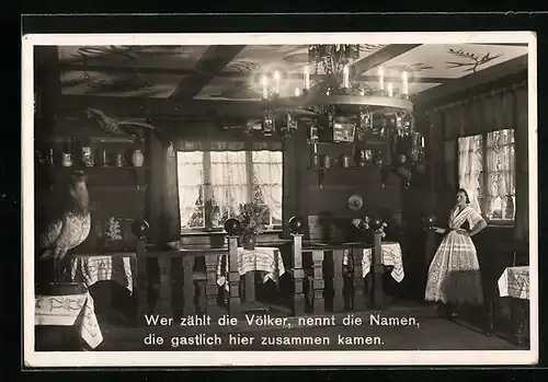 AK Lehde /Spreewald, Cafe Venedig, Innenansicht