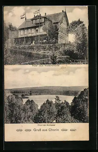 AK Chorin, Choriner Amtssee und Hotel neue Klosterschänke